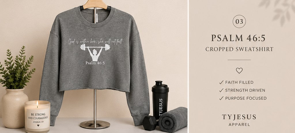 Psalm 46:5 Rose Gold Women's Cropped Fleece Crew